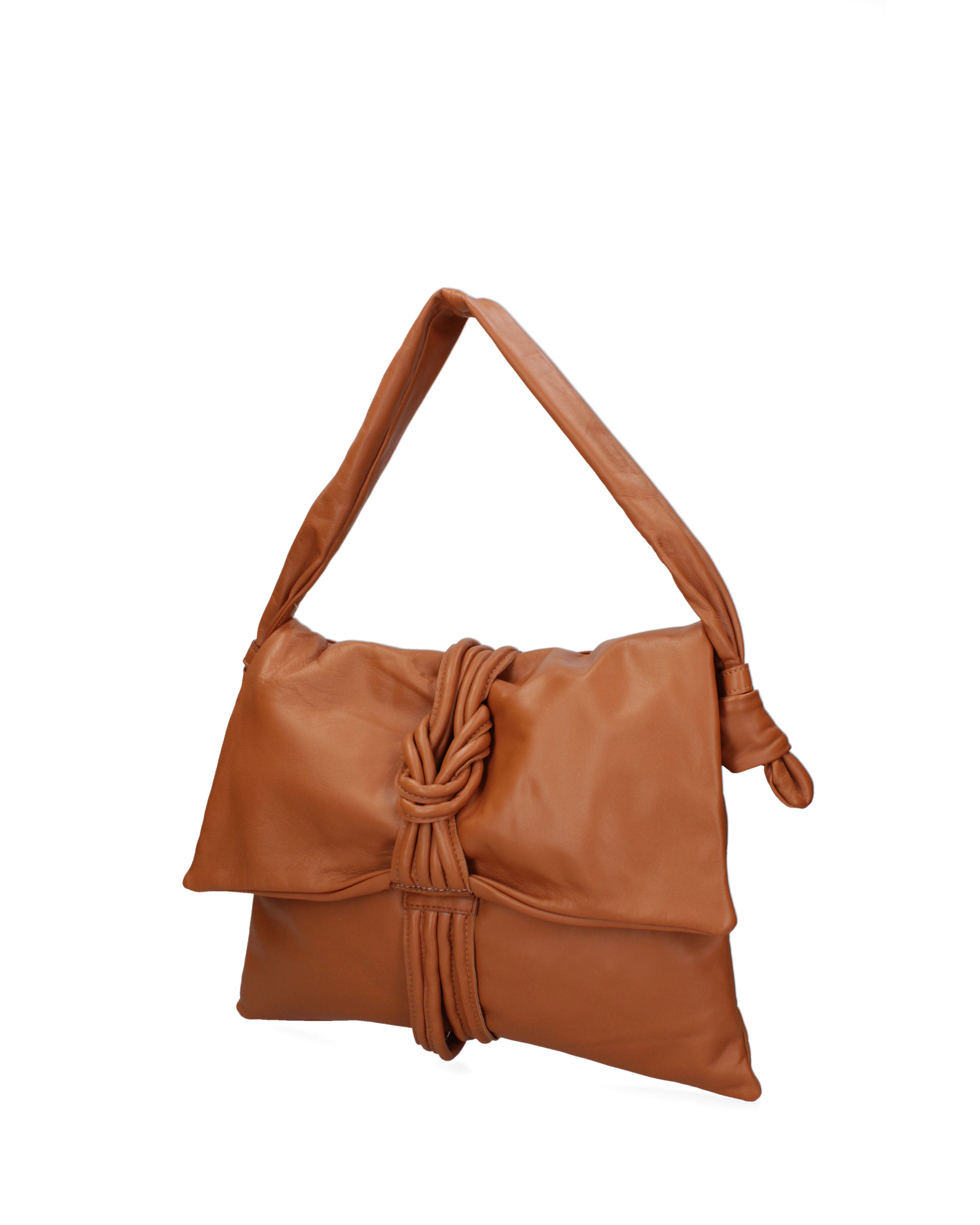 Borsa a spalla da donna Vera pelle 07172-S44 CUOIO Viola Castellani