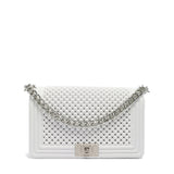Borsa a mano da donna 100% Pvc FLAT M BALL-OFF BLANC + BRUSH SILVER Marc Ellis
