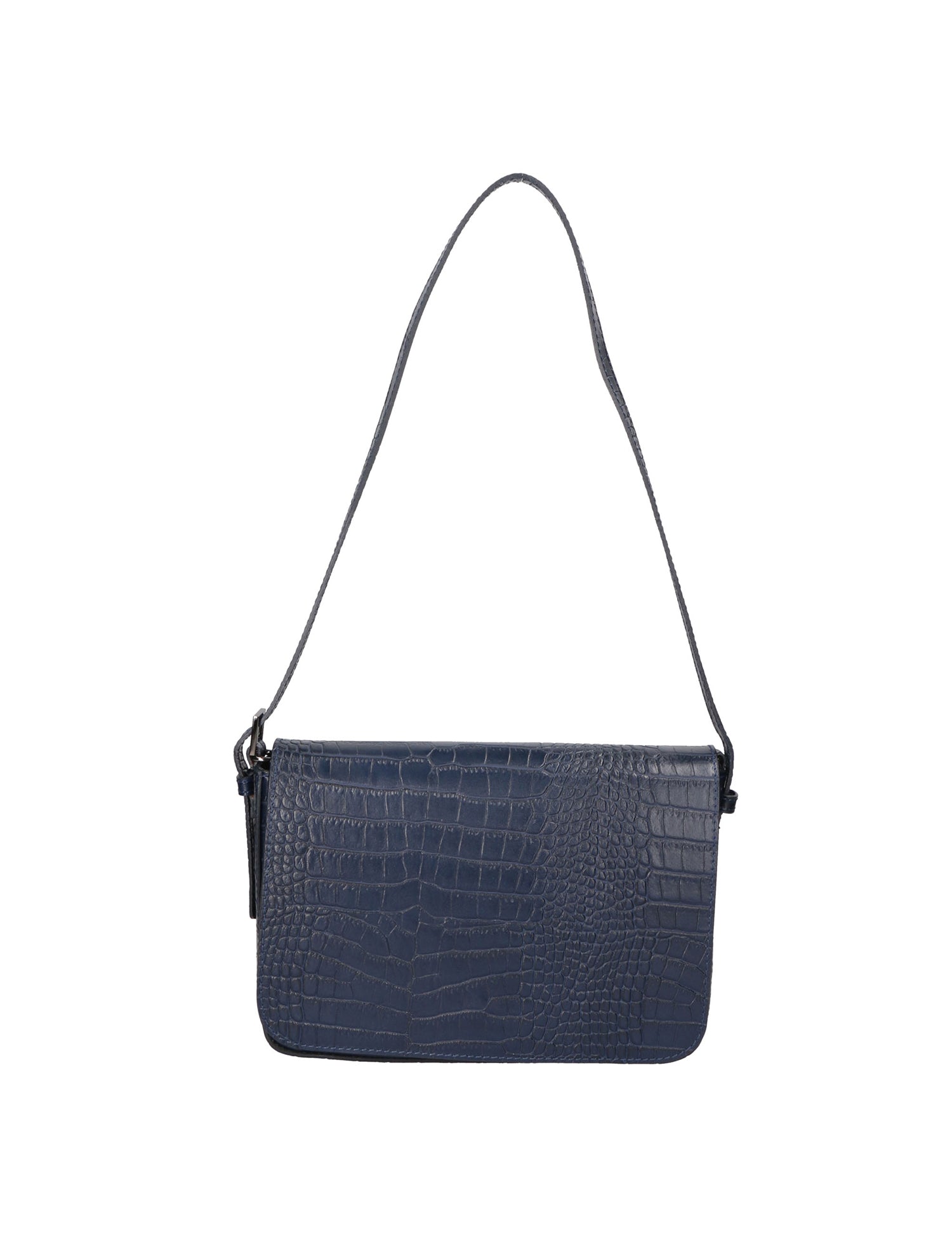 Azzurra Borsa a spalla da donna Vera pelle croco 05699-C26 BLU SCURO Gave Lux