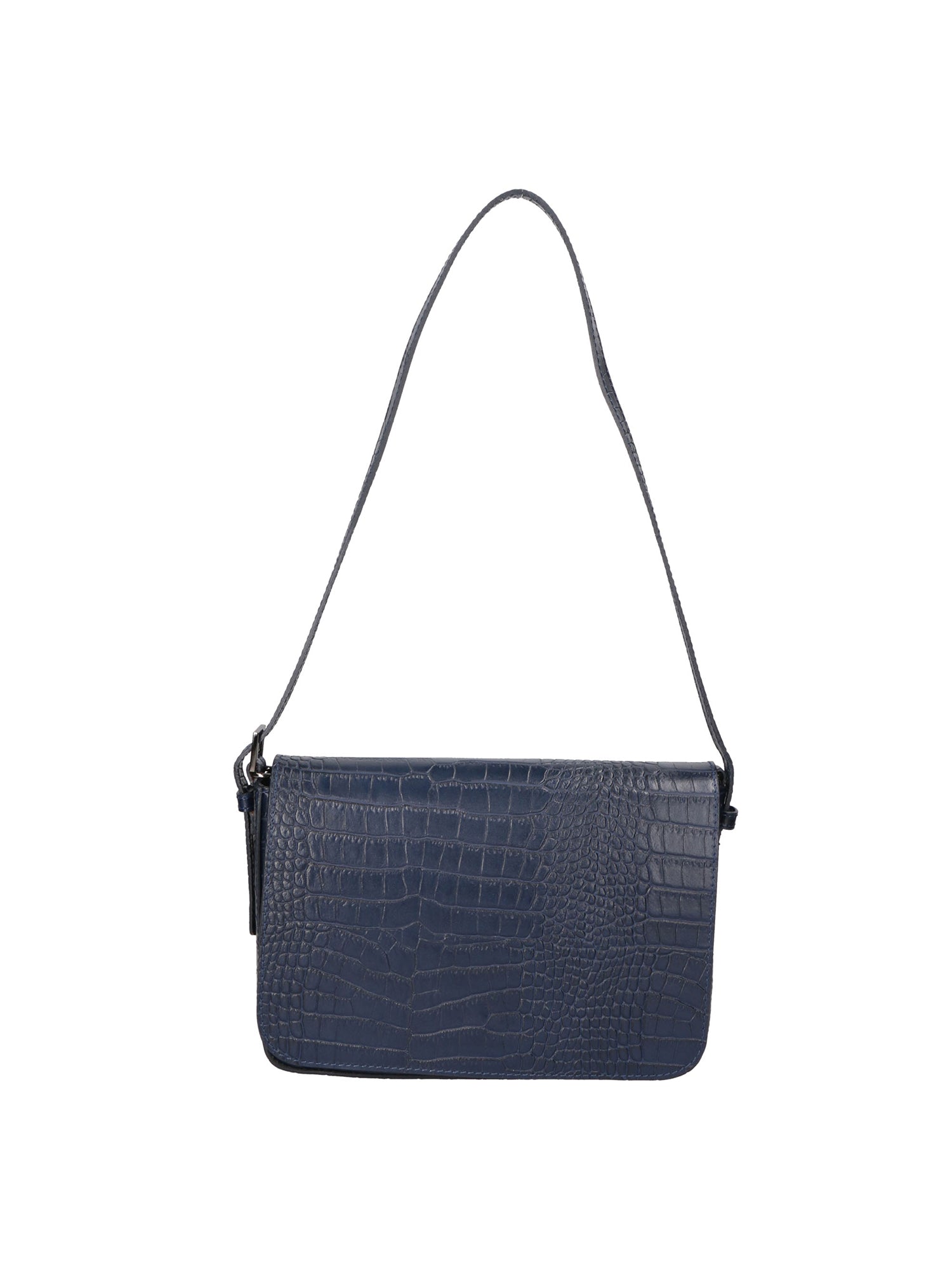 Azzurra Borsa a spalla da donna Vera pelle croco 05699-C26 BLU SCURO Gave Lux