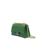 Borsa a mano da donna 100% Pvc FLAT RHOMBUS M-EMERALD GREEN + GOLD Marc Ellis