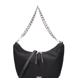 Borsa a spalla da donna 100% vera pelle JR-W-1118-TP-BLACK + SILVER John Richmond
