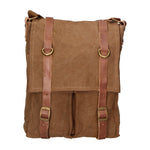 Milena Borsa a tracolla unisex Canvas e vera pelle ZG3009-FANGO TAUPE Gave Lux
