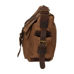 Melania Borsa a spalla unisex Canvas e vera pelle ZG3016-FANGO TAUPE Gave Lux
