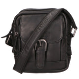 Borsa a tracolla unisex vera pelle 100% Made in Italy SN5863747-BLACK Santini Firenze
