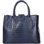 Letizia Borsa a mano da donna Pelle stampata croco 06542-BLU SCURO Gave Lux
