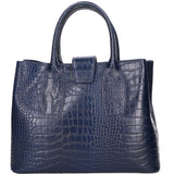 Letizia Borsa a mano da donna Pelle stampata croco 06542-BLU SCURO Gave Lux