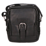 Borsa a tracolla unisex vera pelle 100% Made in Italy SN5863747-BLACK Santini Firenze