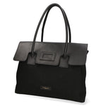 Borsa a mano da donna Vera pelle e cotone MYB-7038-SS-NERO My Best Bag
