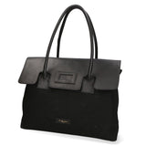 Borsa a mano da donna Vera pelle e cotone MYB-7038-SS-NERO My Best Bag