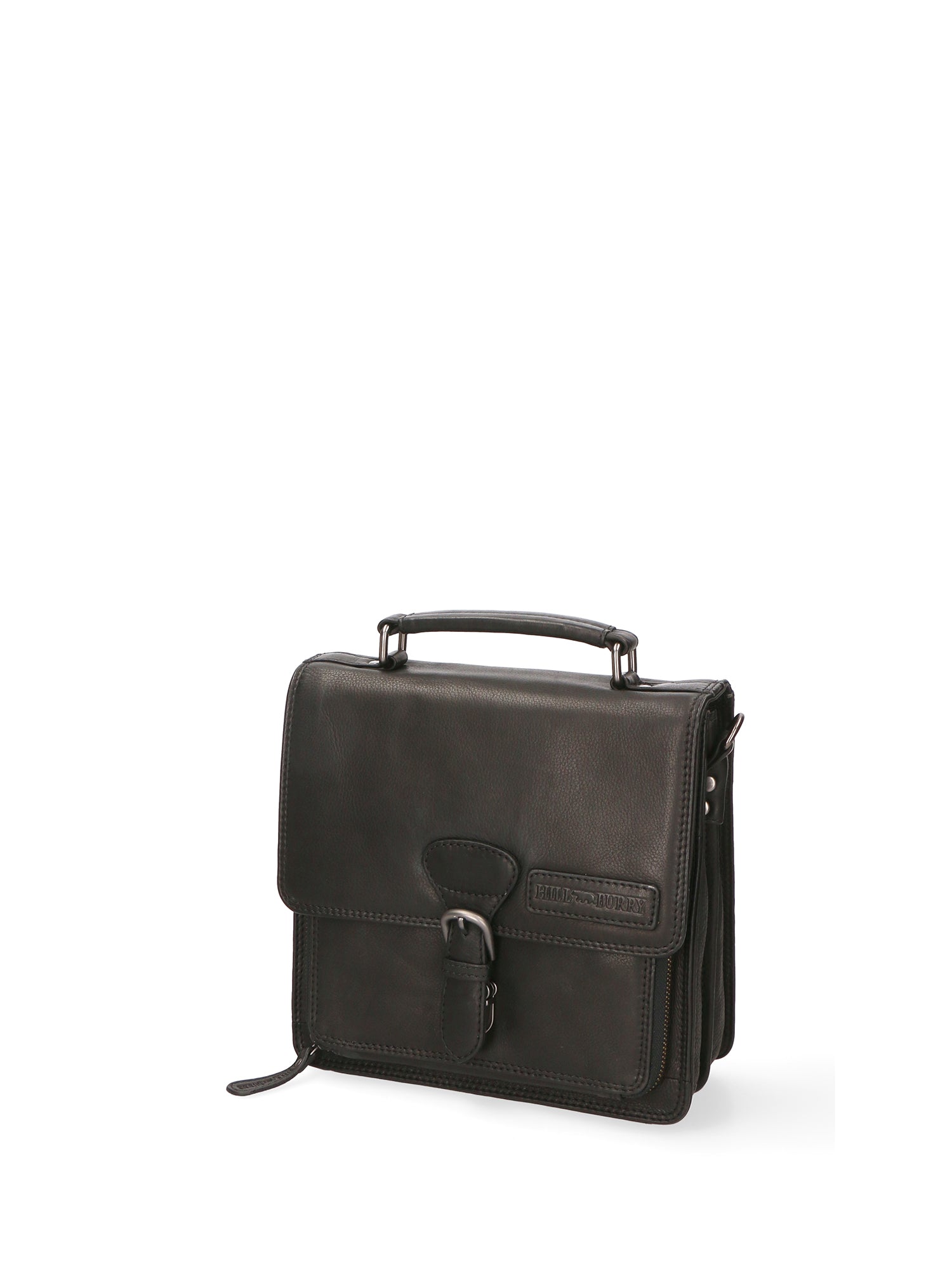 Borsa a mano da uomo Vera pelle HILB-4004-NERO Hill Burry