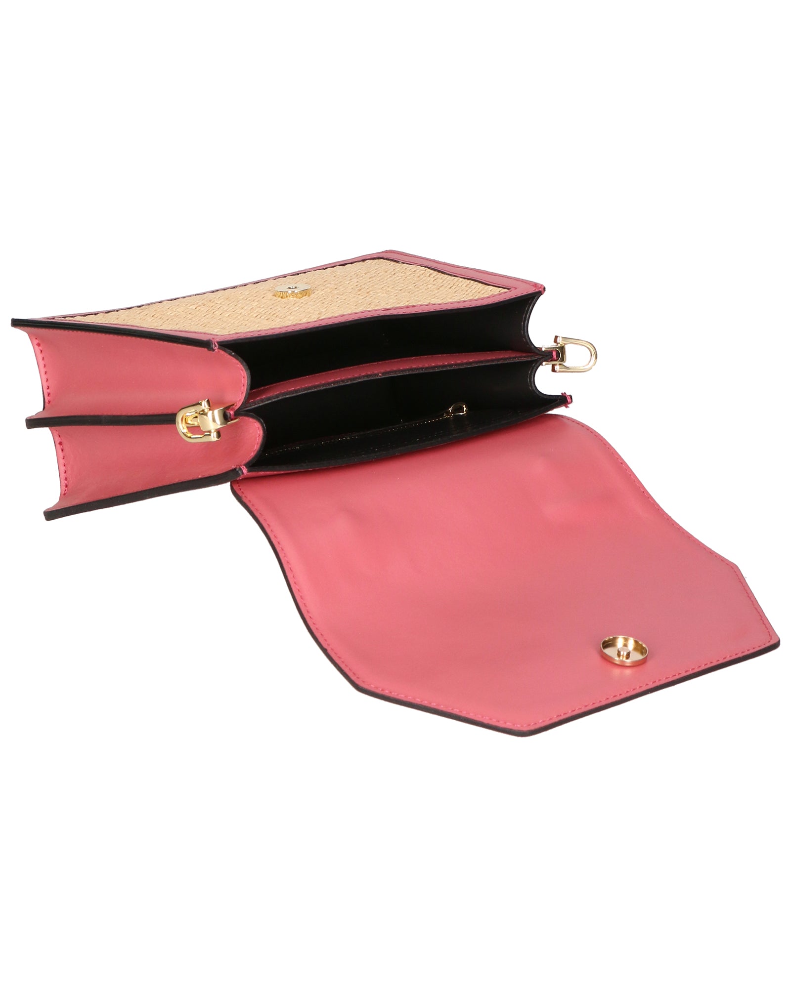 Borsa a mano da donna Pelle e Paglia X12-L126 ROSA ANTICO Roberta Rossi