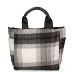 Borsa a mano da donna Lana e Tessuto MARC-BAG-TARTAN-GLACIER GRAY Marc Ellis