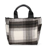 Borsa a mano da donna Lana e Tessuto MARC-BAG-TARTAN-GLACIER GRAY Marc Ellis