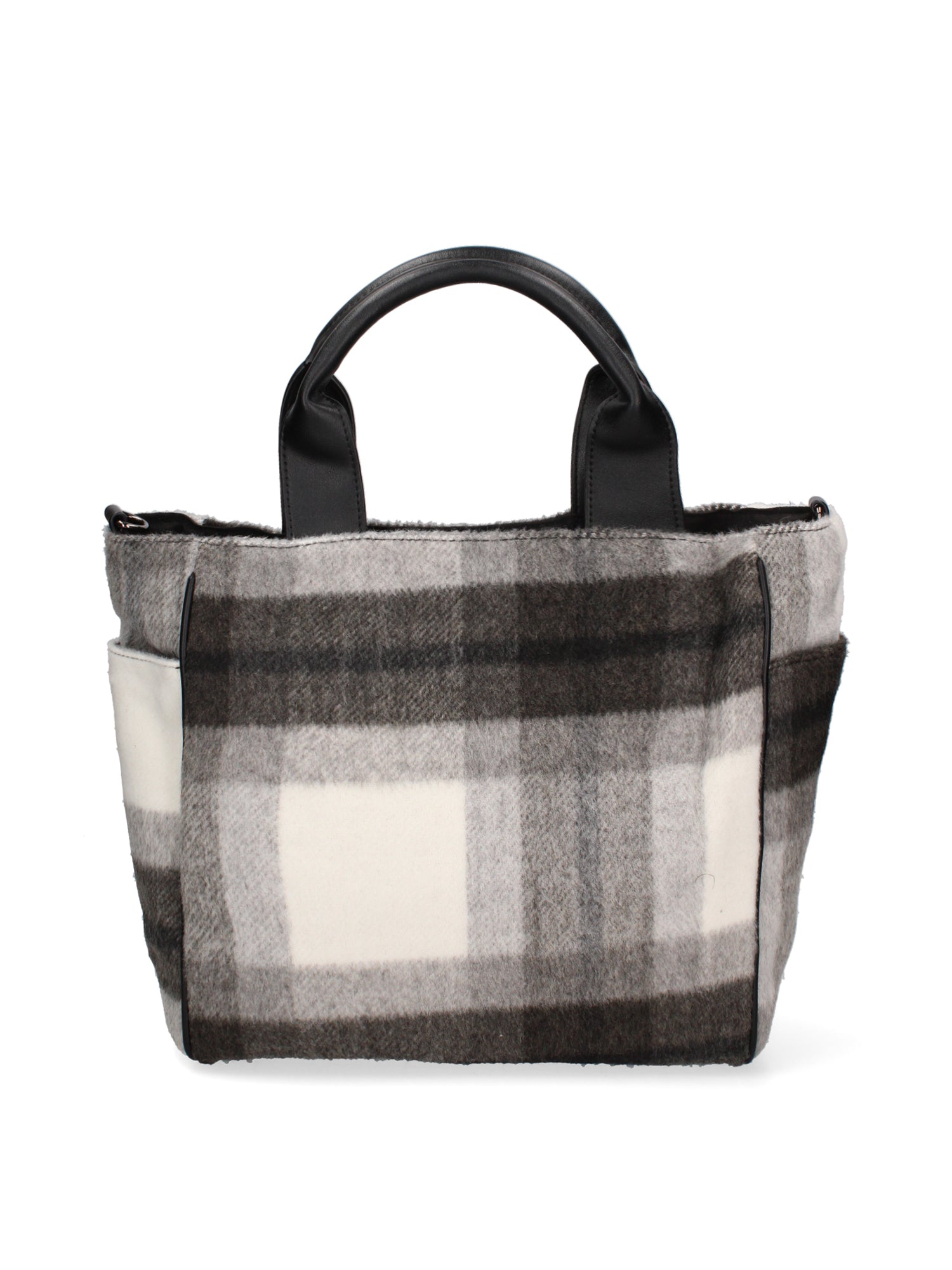 Borsa a mano da donna Lana e Tessuto MARC-BAG-TARTAN-GLACIER GRAY Marc Ellis