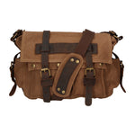 Melania Borsa a spalla unisex Canvas e vera pelle ZG3016-FANGO TAUPE Gave Lux