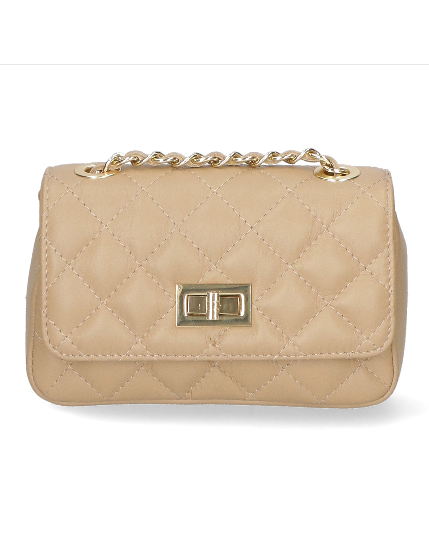 Carolina Borsa a spalla da donna Vera pelle 1073-S40 TAUPE Gave Lux