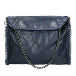 Willelmina Borsa a spalla da donna 100% PU Leather N-9606-BLU Gave Lux