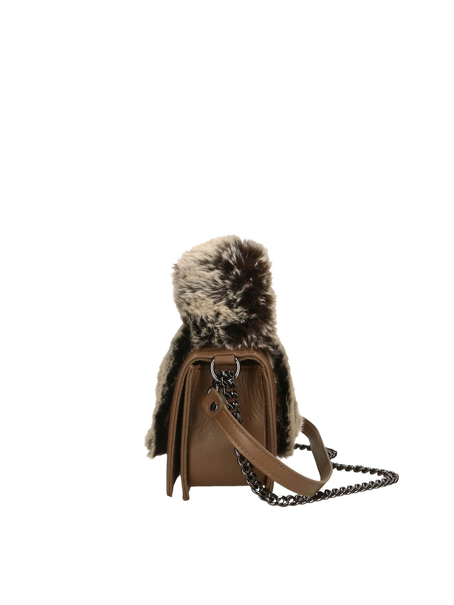 Silvana Pro Borsa a tracolla donna Vera pelle + Calfhair 6599-TAUPE Gave Lux