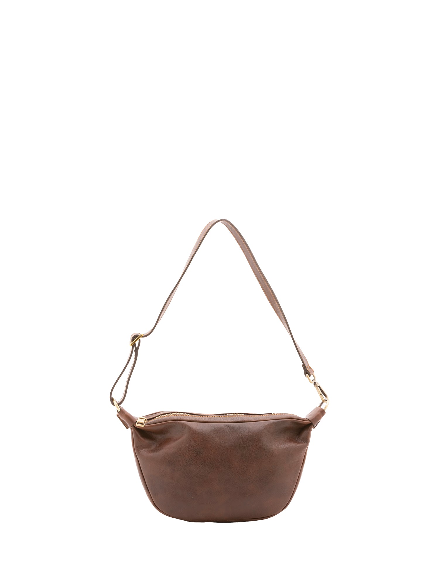 Borsa a spalla unisex in vera pelle 100% cotone 4603-TESTA DI MORO Alessia Firenze