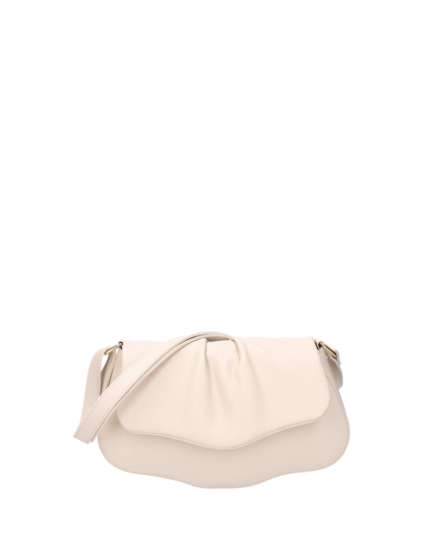 Borsa a spalla da donna Vera pelle 07152-D37 LATTE Viola Castellani