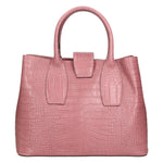 Letizia Borsa a mano da donna Pelle stampata croco 06542-ROSA ANTICO Gave Lux