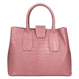 Letizia Borsa a mano da donna Pelle stampata croco 06542-ROSA ANTICO Gave Lux