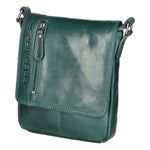 Borsa a tracolla da uomo Vera pelle RFID HILB-6154-PETROLIO Hill Burry