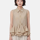 Blusa in 86 Lyocell 14 Poliestere Cammello