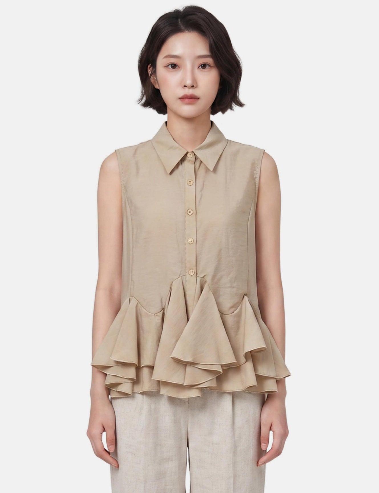 Blusa in 86 Lyocell 14 Poliestere Cammello
