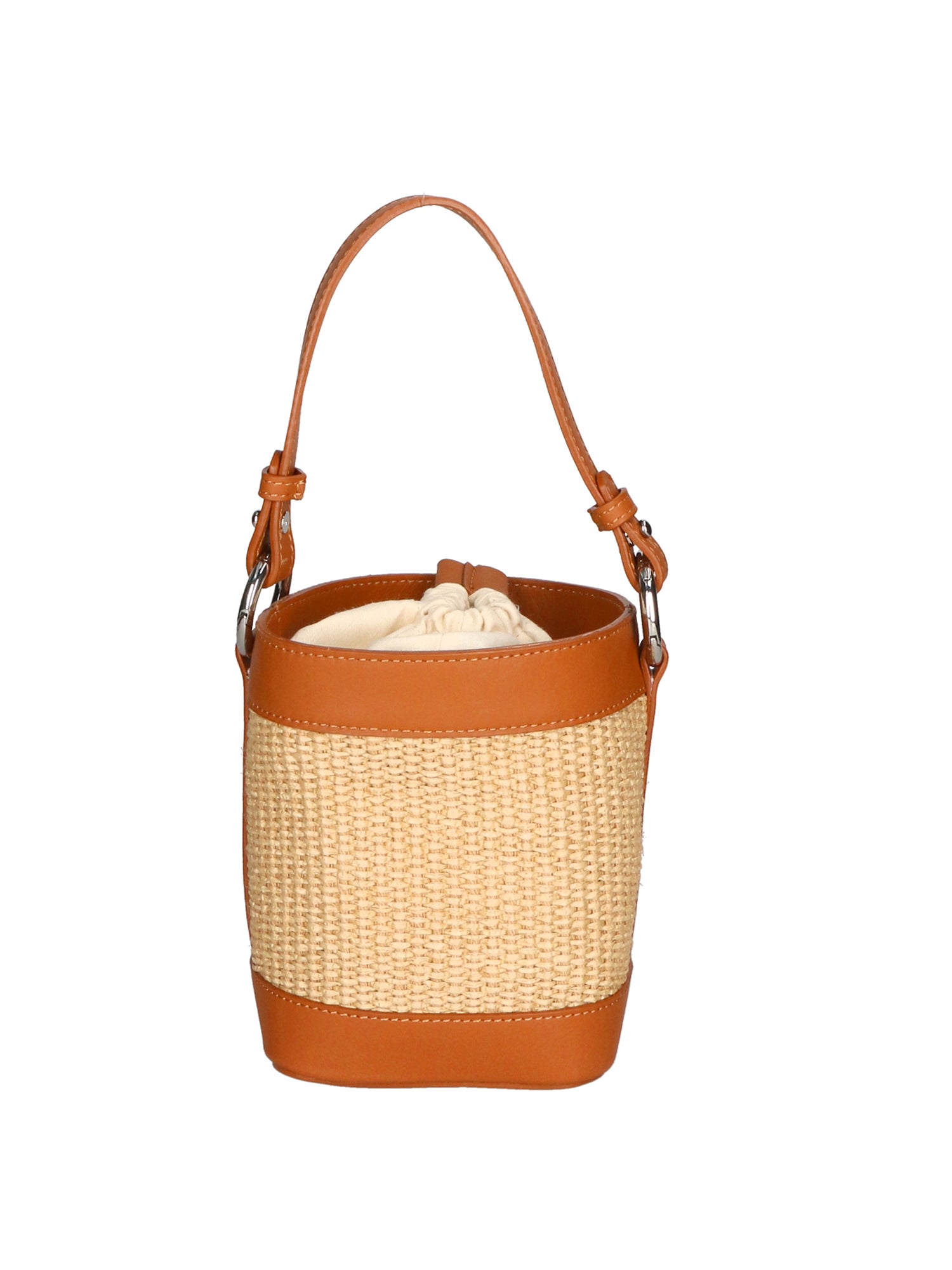 Borsa a secchiello da donna Misto pelle e tessuto MYB-05166-SS-141+S44 CUOIO My Best Bag