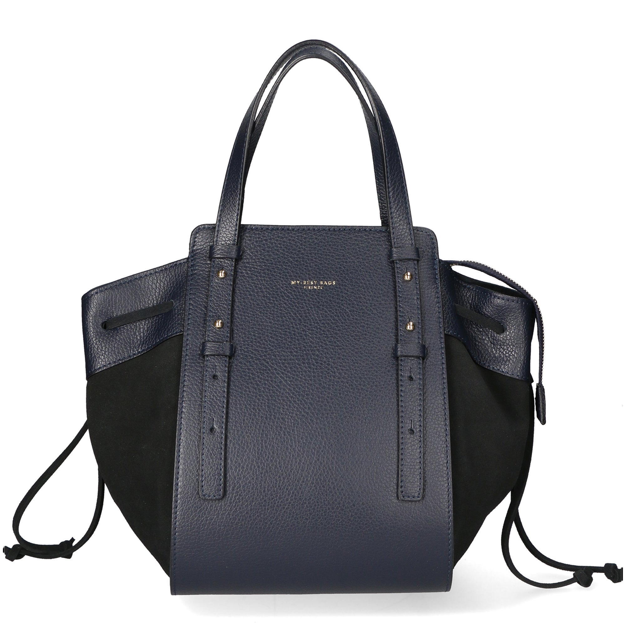 Borsa a mano da donna Vera pelle e suede MYB-8032-FW-07065 BLU+D26 BLU NOTTE My Best Bag