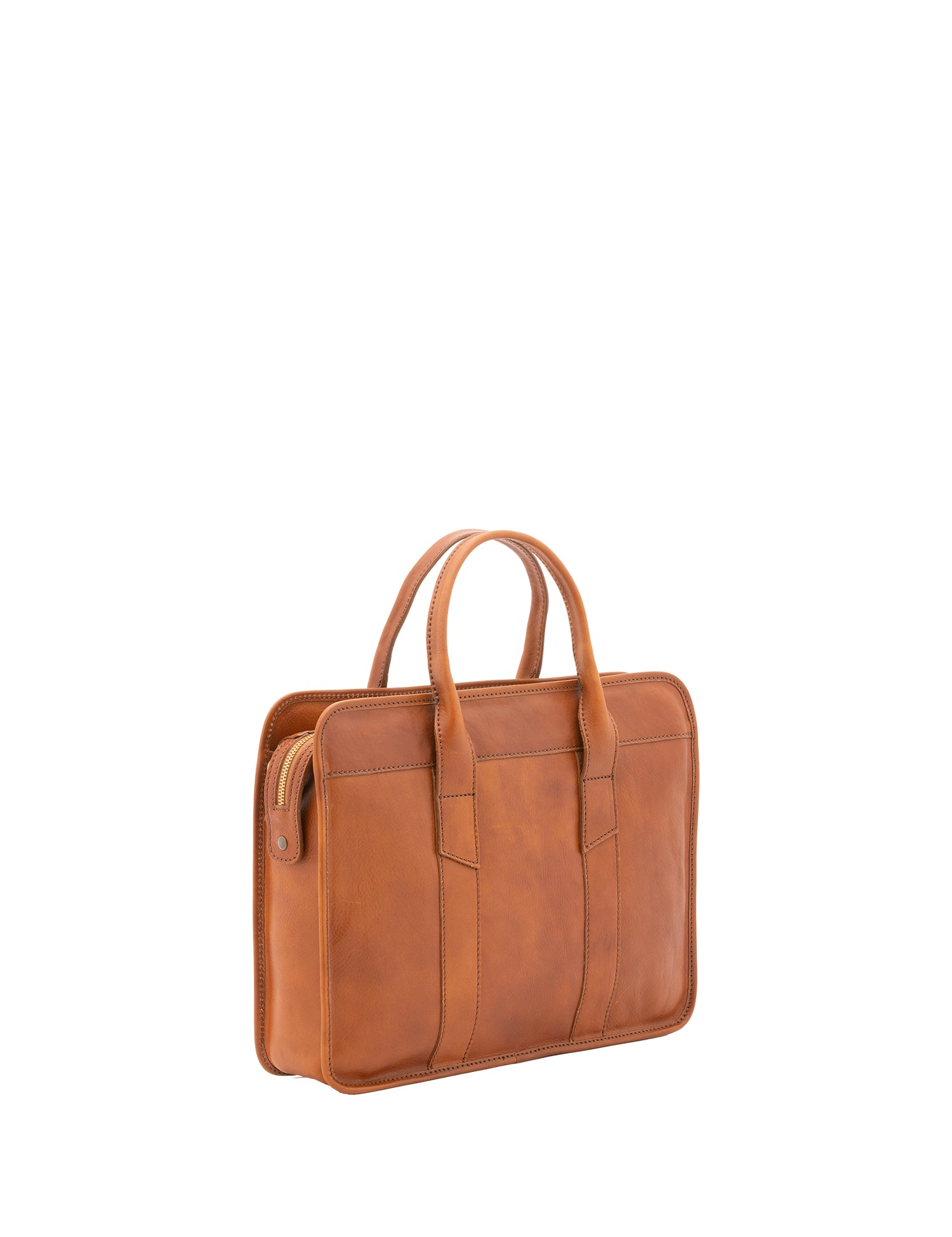 Borsa a mano unisex vera pelle Made in Italy 4454-MIELE Alessia Firenze