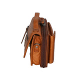 Borsa a tracolla da uomo in vera pelle RFID HILB-3351-CUOIO Hill Burry