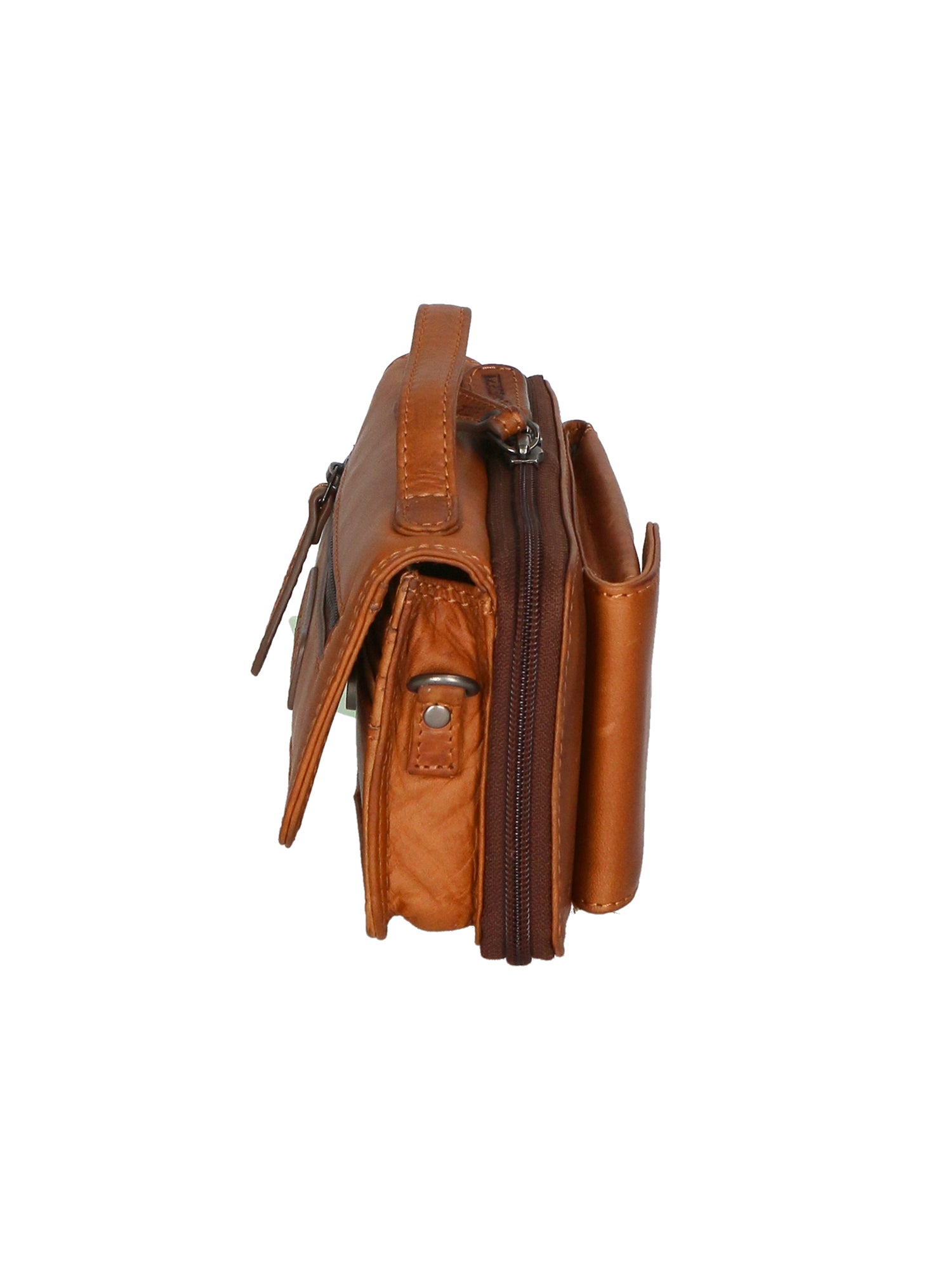 Borsa a tracolla da uomo in vera pelle RFID HILB-3351-CUOIO Hill Burry