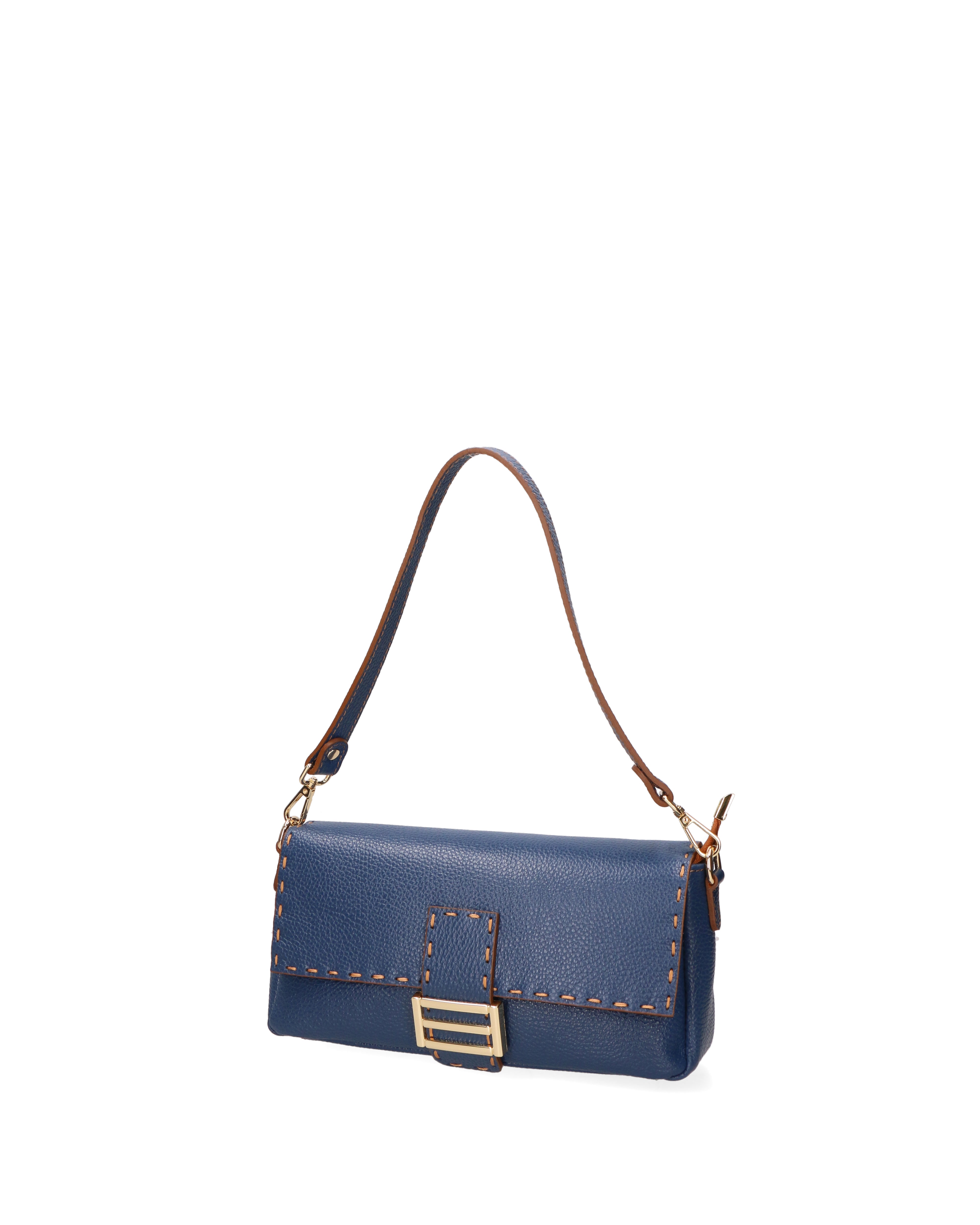 Wally Borsa a spalla da donna Vera pelle 06869-D24 BLU Gave Lux