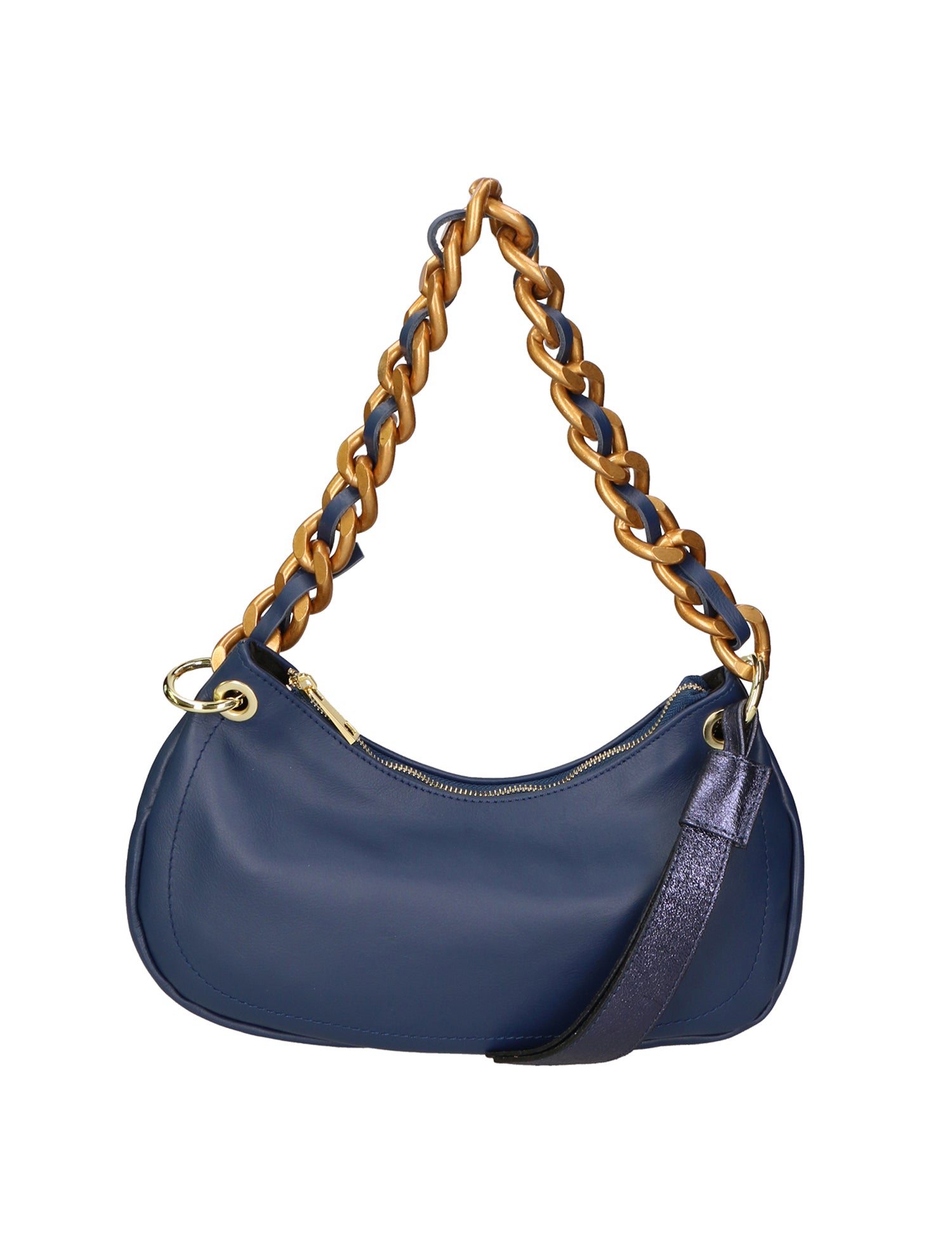 Ferrara Borsa a spalla da donna Vera pelle 05461-S24 BLU JEANS L033 BLU Gave Lux