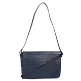 Azzurra Borsa a spalla da donna Vera pelle croco 05699-C26 BLU SCURO Gave Lux