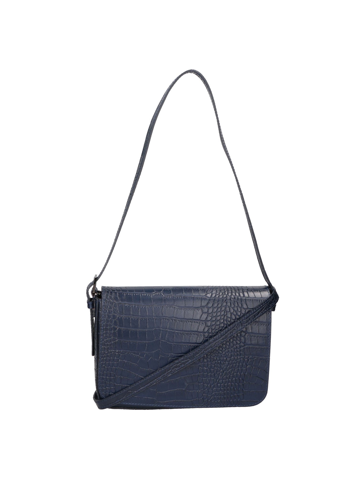 Azzurra Borsa a spalla da donna Vera pelle croco 05699-C26 BLU SCURO Gave Lux