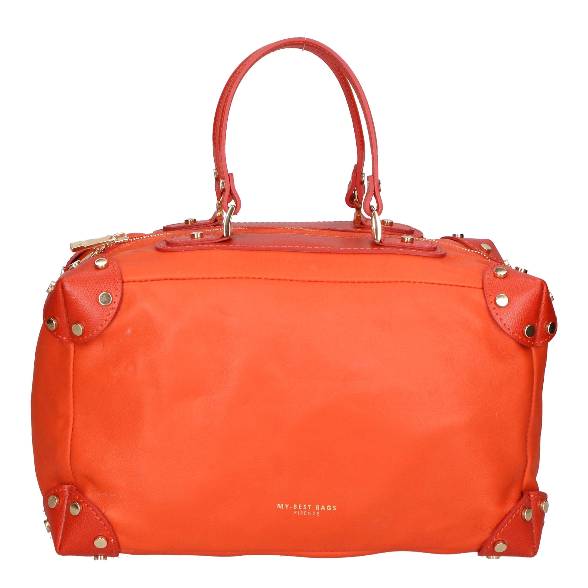 Borsa a mano da donna 100% pelle artigianale MYB-6012-FW-VERMIGLIO+P620 MATTONE My Best Bag