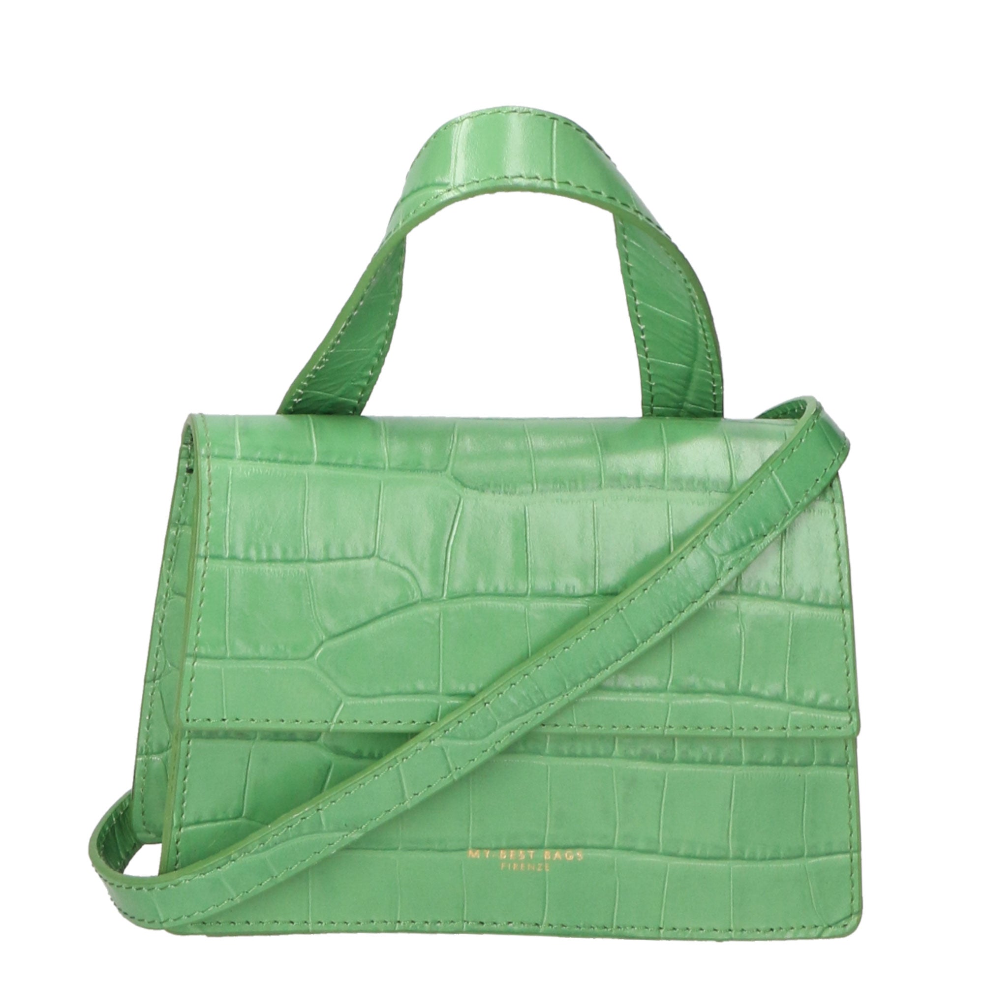 Borsa a mano da donna Pelle goffrata MYB-7036-SS-C47 VERDE My Best Bag