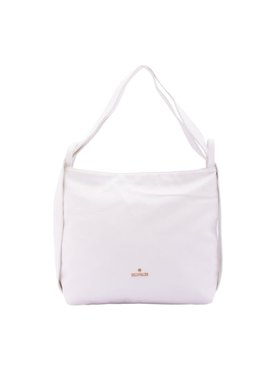 Borsa a spalla da donna Ecopelle e poliestere BC1407-WHITE