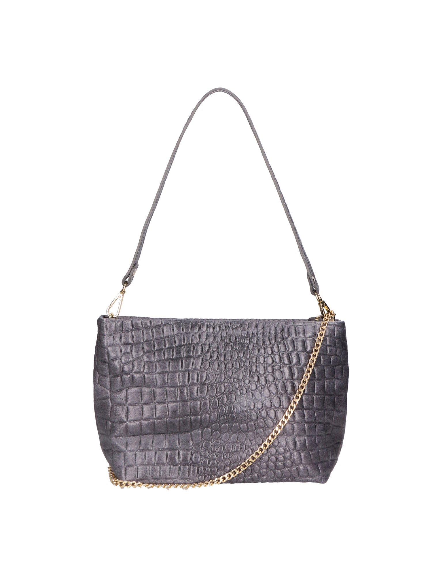 Lorelei Borsa a spalla da donna Vera pelle croco 06498-042 GRIGIO SCURO Gave Lux