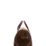 Borsa da viaggio unisex in vera pelle 100% cotone 4039-TESTA DI MORO Alessia Firenze