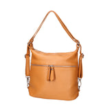 Women's White Convertible Shoulder Bag in Genuine Leather Made in Italy 30x26x9 cm