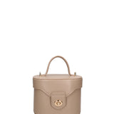 Borsa a Tracolla in Genuine Printed Suede Leather Beige Scuro