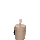 Borsa a Tracolla in Genuine Printed Suede Leather Beige Scuro