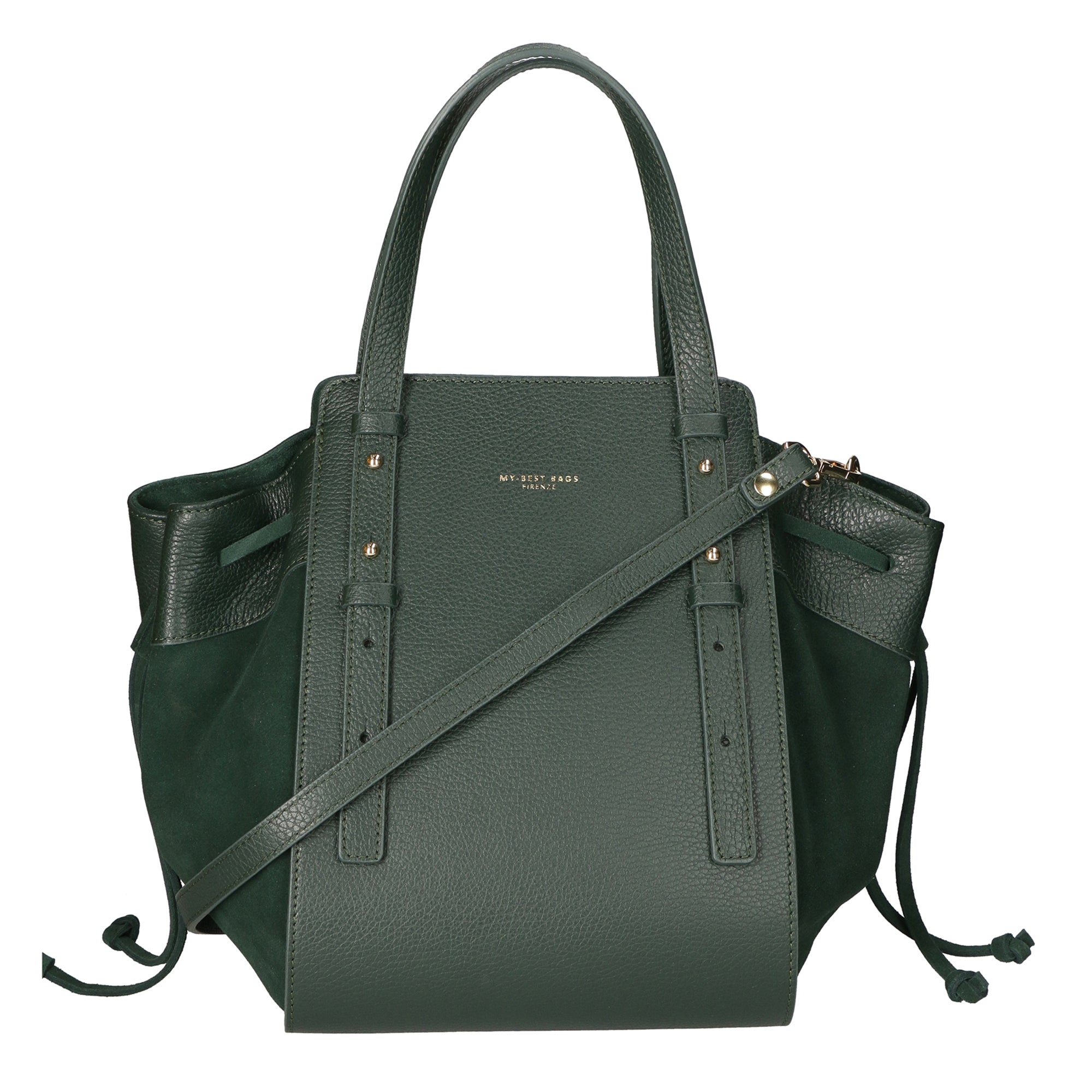 Borsa a mano da donna Vera pelle e suede MYB-8032-FW-06058 VERDE+D14 VERDE SCURO My Best Bag