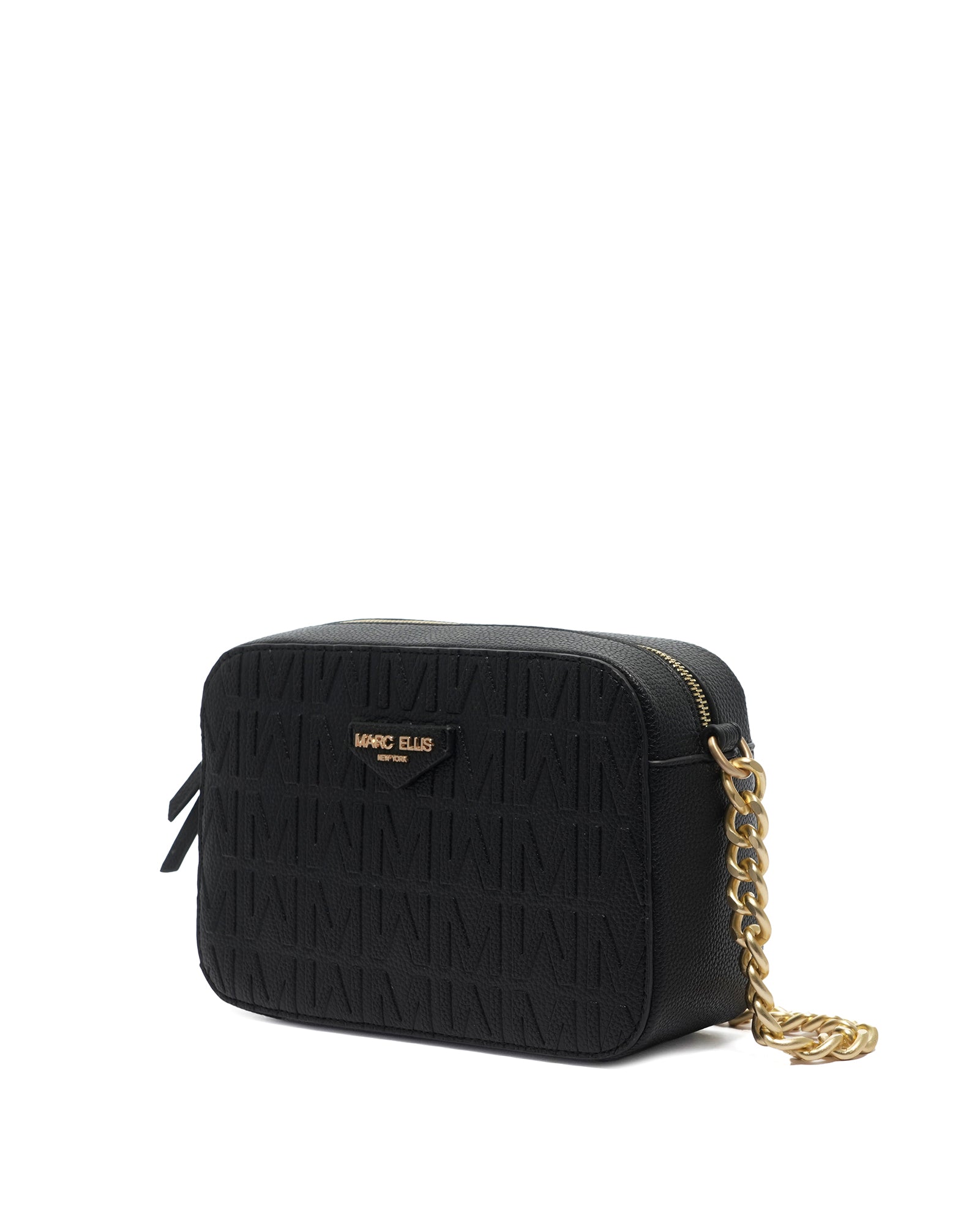 Borsa a tracolla da donna 100% poliuretano FANNIE-NY-BLACK-GOLD Marc Ellis