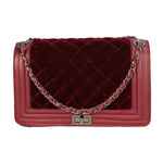 Valeriana Borsa a tracolla da donna Velluto e pelle 1139-BORDO Gave Lux